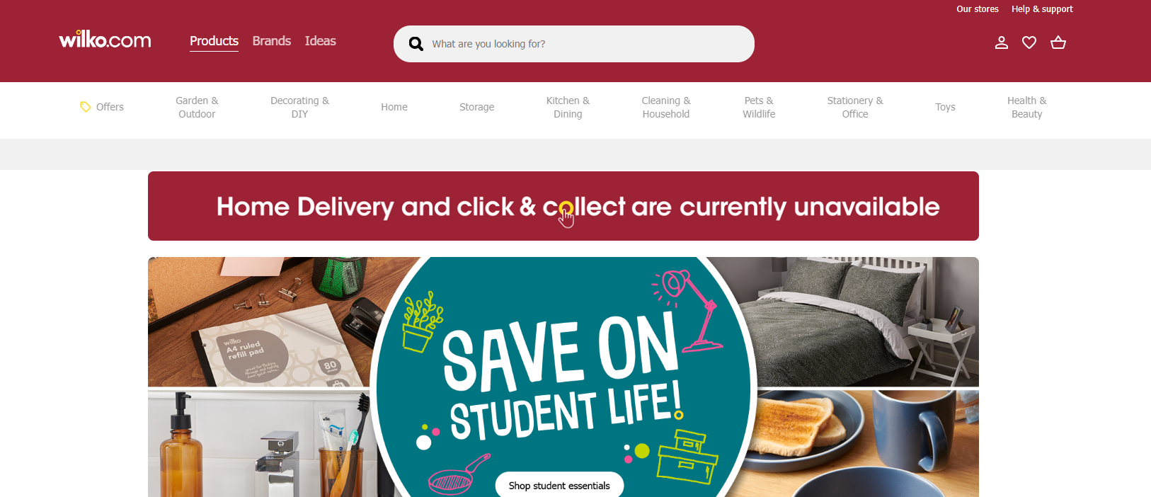 Wilko Website Screenshot