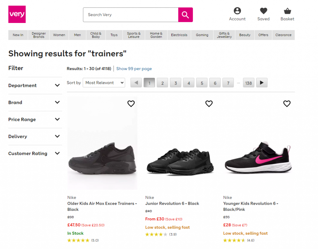 Search Synonyms For Trainers and Sneakers