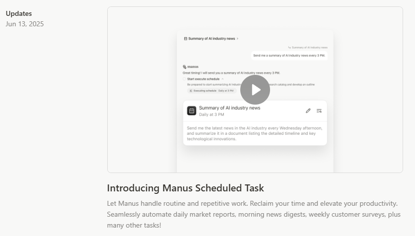 Manus AI Frequent Updates