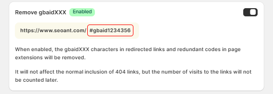 Gbaid fragment on url