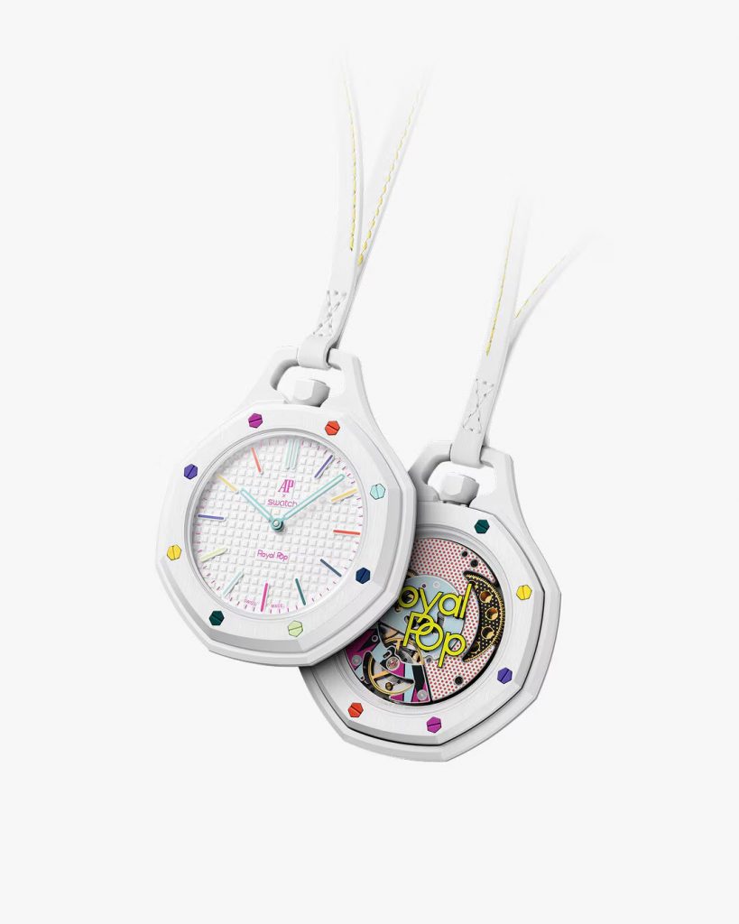 Swatch x AP Royal Pop white pocket watch