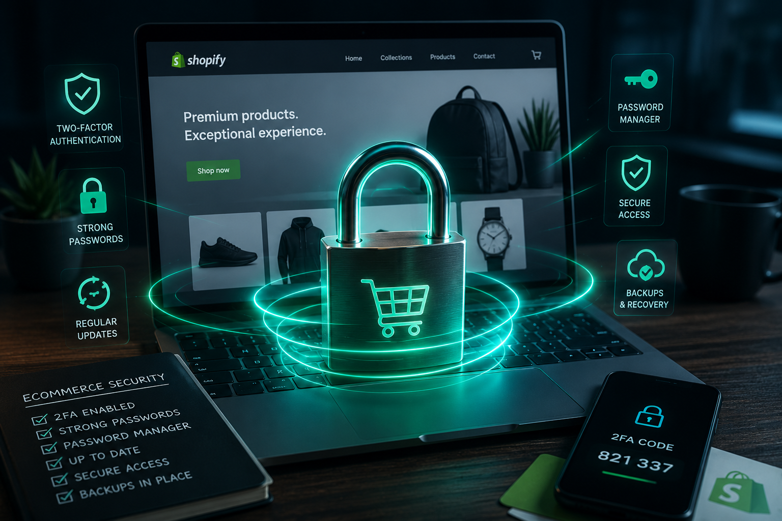 Ecommerce Security - how to lock down online shop with passwords, 2fa etc