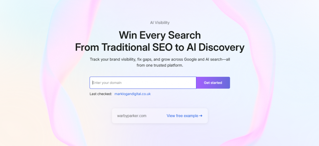 Screenshot of Semrush AI visibility checker