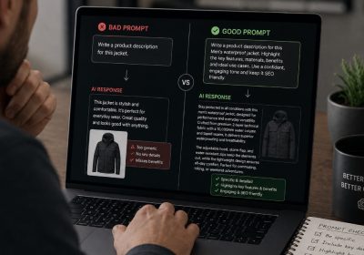 Good Prompt for product descriptions vs bad prompt